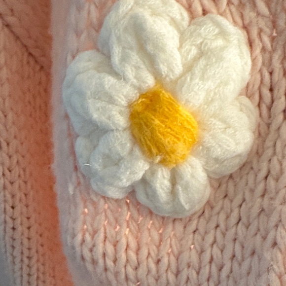 Altar'd State Pink Cardigan with Floral Accents - Picture 3 of 7